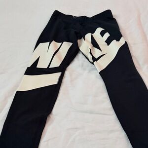 Nike Kids Black and White Logo Leggings